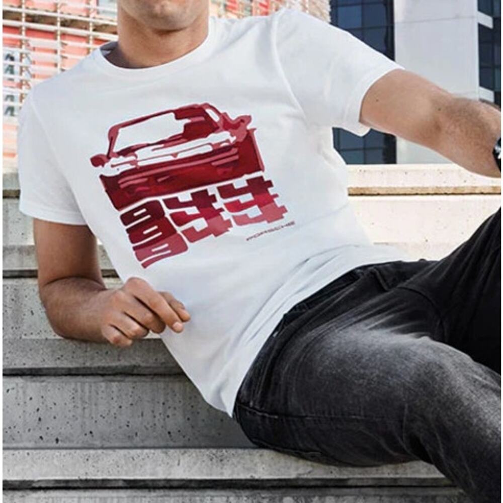 PORSCHE 944 Collector's T-Shirt No.13 USA Version White Red Small